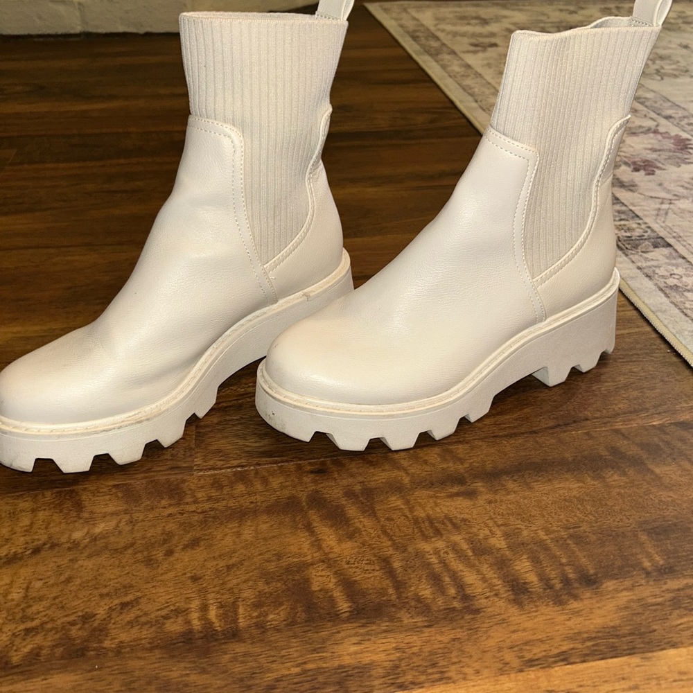 Dolce Vita Cream Ankle Boots